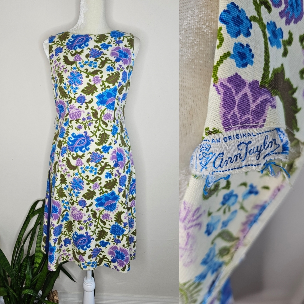 VTG 50s Ann Taylor Floral Dress